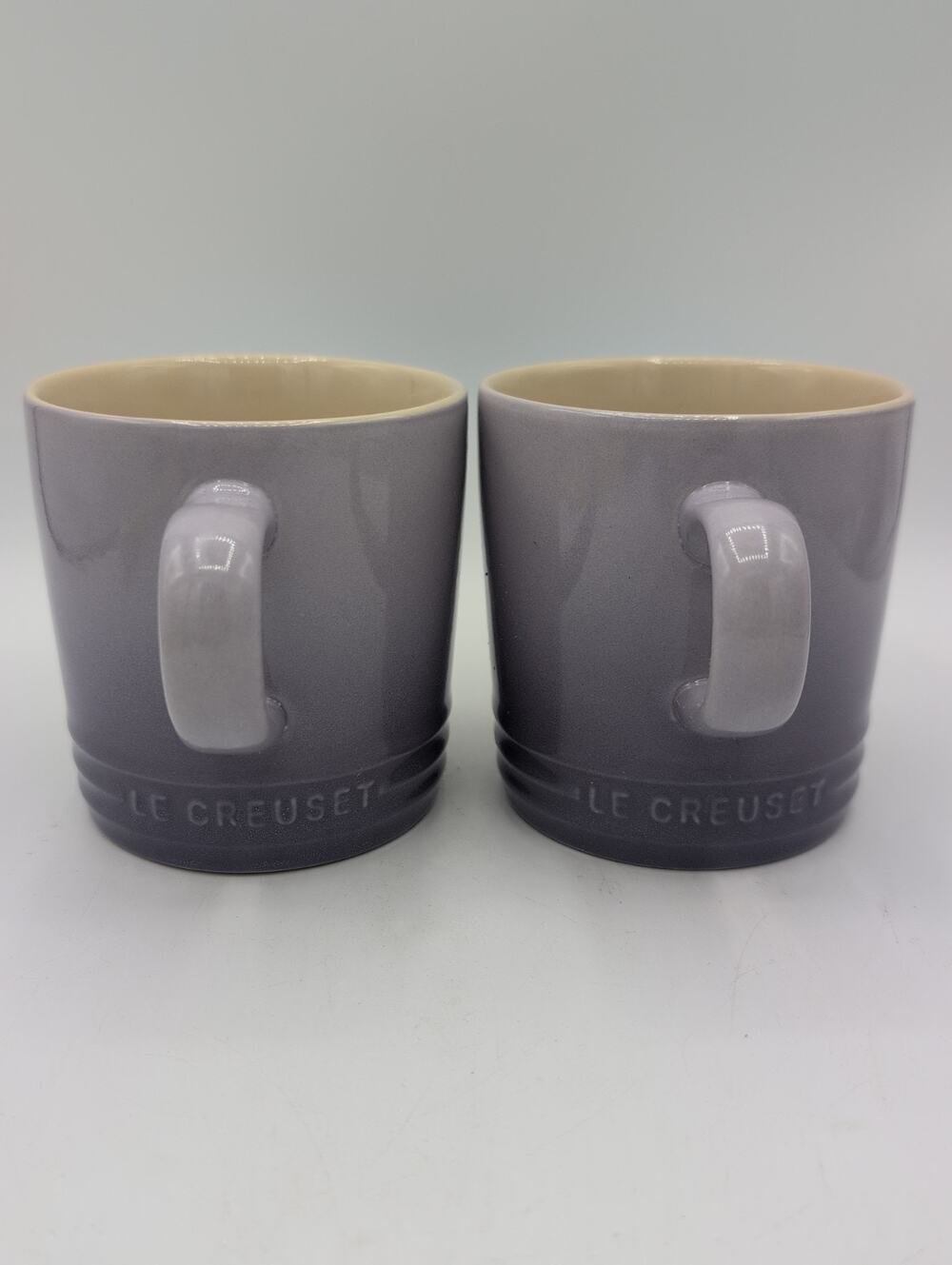 Lot Of 2 LE CREUSET Coffee Mugs Cup Purple 12 oz / 350 ml